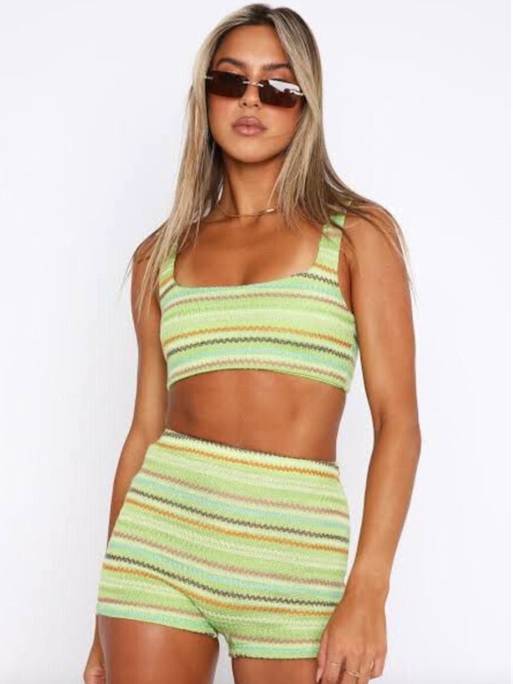 NWT {White Fox Boutique} Show Them Love Crop Top + Booty Shorts | Bubblegum - L